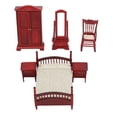 thumbnail image 2 of YAHHU 6Pcs Wooden Miniature Furniture Set Vintage Realistic Exquisite DIY Bedroom Furniture for 1:12 Doll House Accessories, 2 of 9