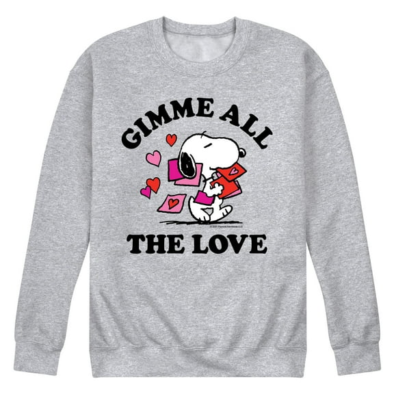 Peanuts - Gimme All The Love - Men's Crew Fleece