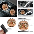 thumbnail image 6 of Renewold American Tribal Cow Print 15 Pack Car Seat Cover Set with Steering Wheel Seat Belt Strap Cover Garbage Cans Air Vent Pouch Rearview Mirror Cover Coasters Keychain Fit SUV Trucks Vans Sedans, 6 of 7