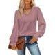 thumbnail image 2 of Tops de encaje de manga larga sexy con encaje Qpenwork de color sólido con cuello en V para mujer Fridja bvmnju4294, 2 of 6