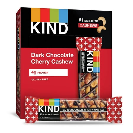 KIND Bars, Dark Chocolate Cherry Cashew + Antioxidants, Gluten Free, 1.4oz, 12