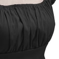 thumbnail image 5 of Mifsaly Womens Elegant Square Neck Crop Tops Puff Sleeve Ruched Bust Slim Fit Summer Top Party Wear Going Out Shirt Fitting Stretchy Basic Tee L, 5 of 6