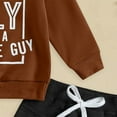 thumbnail image 7 of qiiinnHk Toddler Baby Boy First Birthday Outfit Letter Print Long Sleeve Shirt Top and Solid Pants 2 Piece Fall Winter Clothes 2-3 Years,Brown, 7 of 7