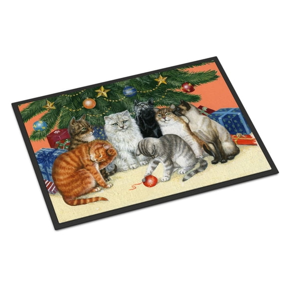 Cats under the Christmas Tree Doormat 24x36