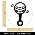 thumbnail image 2 of Baby Rattle Self-Inking Rubber Stamp Ink Stamper - Red Ink - Medium 1 Inch, 2 of 7