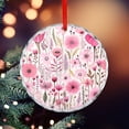 thumbnail image 5 of Christmas Ornament Pretty Pink Wild Flower Round Shaped Glass Ornament Vintage Floral Appreciation Gifts Ornaments for Xmas Tree, 5 of 8
