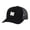 Black/Charcoal/White Clover, variant on Men's Lucky Clover Shamrock Center Embroidered Golf Mesh Back Trucker Hat, Black/White/White Clover