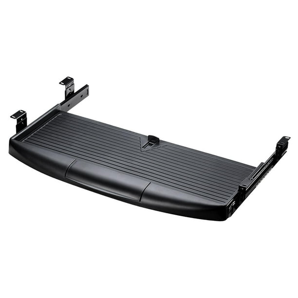 Bandeja para teclado debajo del escritorio, ergonómica, deslizable, fácil de deslizar. Negro