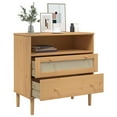 thumbnail image 2 of vidaXL Sideboard Senja Rattan Look Brown 80x40x80 cm Solid Wood Pine 0 Internal Shelves, 2 of 5