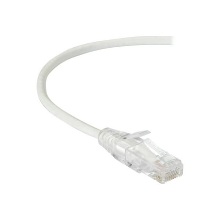 Black Box Slim-Net 7ft RJ-45 M/M Cat6a Snagless Patch Network Cable White