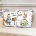 thumbnail image 4 of Pebbuoy Easter Bunny Spring Pillow Cover Pillowcase Decoration Soft Wear Resistant Non-Fading Square Cushion Cover Bedroom Pillowslip, 4 of 7