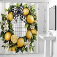 thumbnail image 4 of Lemon Bow Fabric Shower Curtain Flowers Plaid Washable Shower Curtains for Bathroom, Waterproof Bath Curtain with Hooks Home Decor 36x72in, 4 of 8