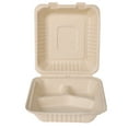 200Pack Compostable to Go Containers 8x8" Clamshell Take