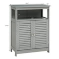 thumbnail image 4 of Costway Bathroom Storage Wood Floor Cabinet with Double Shutter Door Gray, 4 of 11