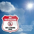 thumbnail image 5 of No Trespassing Shield Sign Not A Hiking Trail 12 inch X 12 inch Shield Shaped Heavy Duty 3.2 mil Vinyl Decal Weather Resistant, UV Protected for Workplace Made in the USA, 5 of 6