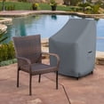 thumbnail image 4 of COVERS&ALL Stackable Chair Cover 12 Oz Waterproof - 100% Weather Resistant PVC Coated Patio Furniture Cover with Air Pockets & Drawstrap for Snug Fit (28" W x 30" D x 49" H x 15" FH, Gray), 4 of 6