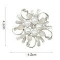 thumbnail image 3 of Women Breastpin Elegant No Deformation Flower Rhinestone Faux Pearl Brooch Pin for Party Dating, 3 of 7