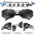 thumbnail image 3 of FEISEDY Trendy Polarized Y2K Sunglasses Wrap Around Butterfly Design Fashion Sunnies UV400 Protection B0078, 3 of 15