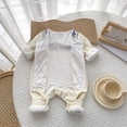 thumbnail image 4 of Zwiiyzr 2025 Infant Baby Girl Boy One Piece Outfit Solid Romper Long Sleeve Onesie Cotton Jumpsuit Outfits Baby Clothes Beige Pink, 4 of 6