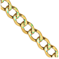 thumbnail image 2 of 14K Solid Yellow Gold 6.5mm Curb Link Chain Necklace, 2 of 5