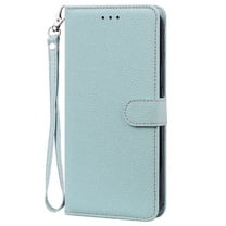for Samsung Galaxy Note 20 Wallet Case, Premium PU Leather Magnetic Flip Phone Cover with Wrist Strap Kickstand Card Slots Case for Samsung Galaxy Note 20 6.7 Inch,Blue