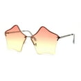 thumbnail image 3 of Womens Rimless Star Shape Hippie Groove Pimp Sunglasses Pink Yellow, 3 of 4