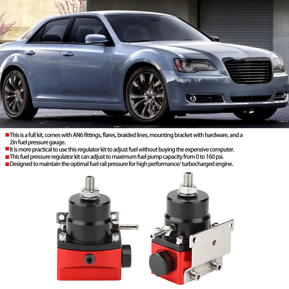 Details about   Universal Car SUV Auto Fuel Pressure Regulator Kit 160 PSI Oil Gauge AN6 Fitting
