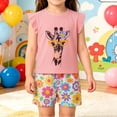 thumbnail image 2 of Infant Girls Clothes Summer Outfits Lightweight Short Sleeve Printed Tee and Shorts 2 Piece Outfits Size 6-12 Months, 2 of 6