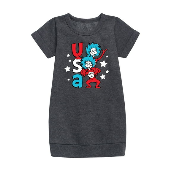 Dr.Seuss - USA Things - Toddler And Youth Girls Fleece Dress