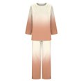 thumbnail image 4 of Gifts Womens Lounge Set Homewear 2 Piece Sets for Women Fashion Gradient Print Long Sleeve Pullover and Drawstring Long Pant Lounge Sets Ladies Sleepwear Pajama Sets, 4 of 5