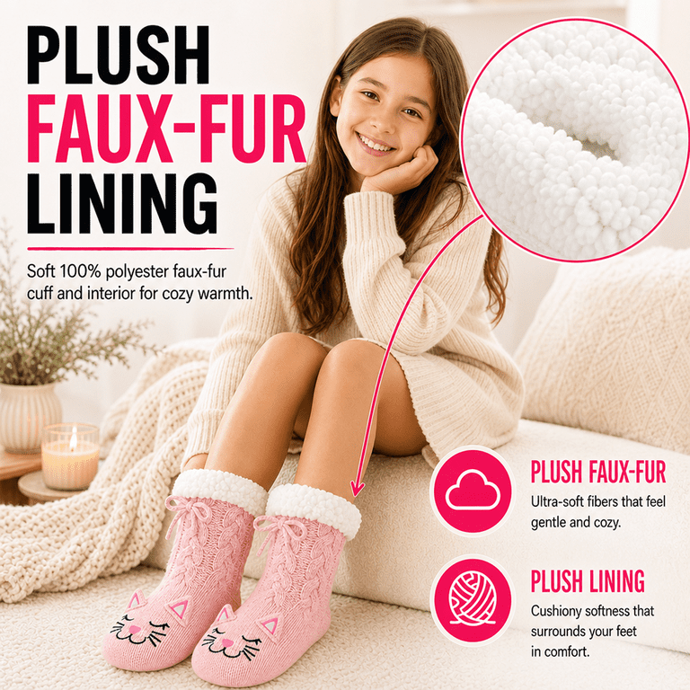 Muk Luks Girls Soft Sole Cabin Crew Socks with Grippers photo 6