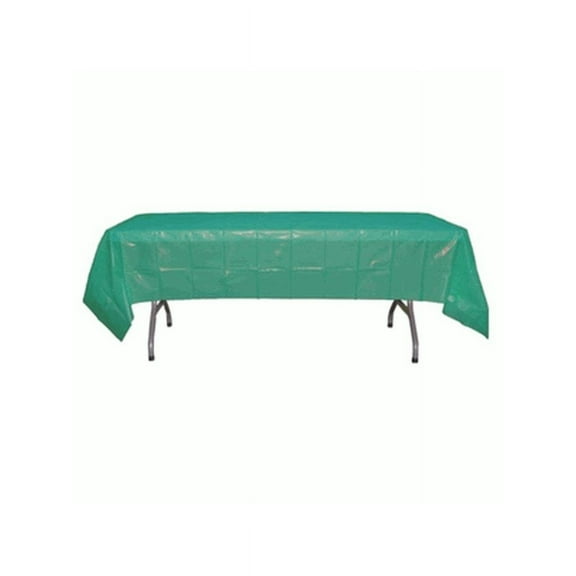 *12 Count* Teal Rectangular Plastic Tablecloths 54" x 108"