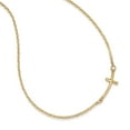thumbnail image 3 of 14K Yellow Gold Small Sideways Curved Cross Necklace 19 Inch, 3 of 3