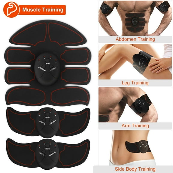Moclever ABS Stimulator Muscle Toner, EMS Abdominal Toning Belts with 6 Modes for Men Women, Black