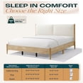 thumbnail image 5 of Christopher Knight Home Wood California King Bed Frame with White Upholstered Headboard, No Box Spring, Natural, 5 of 10