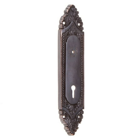 Victorian One Handle - Darice Door Knob Backplates: Antique Copper Metal with Victorian Design