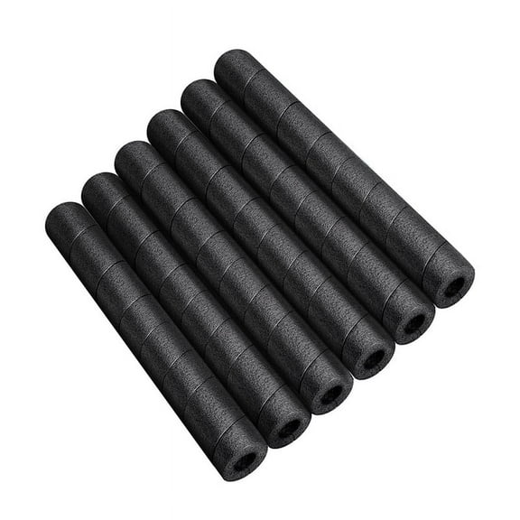Foam Pipe Insulation 25 Inches 0.98 Inch Water Pipe Protection Black 6 Pieces