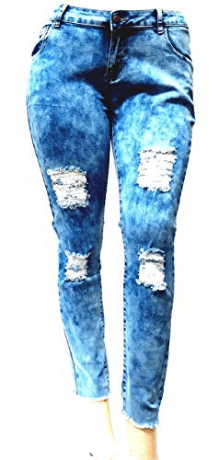 plus size stretch distressed jeans