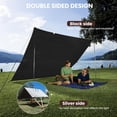 thumbnail image 6 of Tarp 10x20FT, Extra Thick 16Mil Heavy Duty Waterproof Tarps with Brass Grommets and Reinforced Edges, Tear & Fade Resistant, 100% UV Blocking Outdoor Tarp for Roof Camping Pool Boat (Silver/Black), 6 of 6