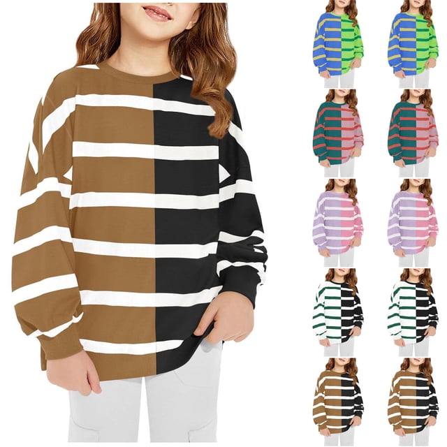 QIPOPIQ Chandails en Molleton à Col Rond pour Filles et Tout-Petits 1-12 Ans Vêtements d'Hiver pour Enfants en Liquidation