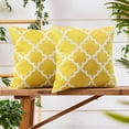 thumbnail image 4 of 20x20 Inch Yellow and White Throw Pillow Covers Case Outdoor Waterproof Pillowcase for Patio Furniture Sunbrella Outside Set of 2, 4 of 6