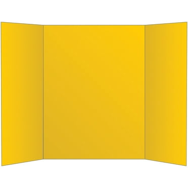 Office Depot 72% Recycled Tri-Fold Corrugate Display Board, 36in. x 48in., Yellow, 26994