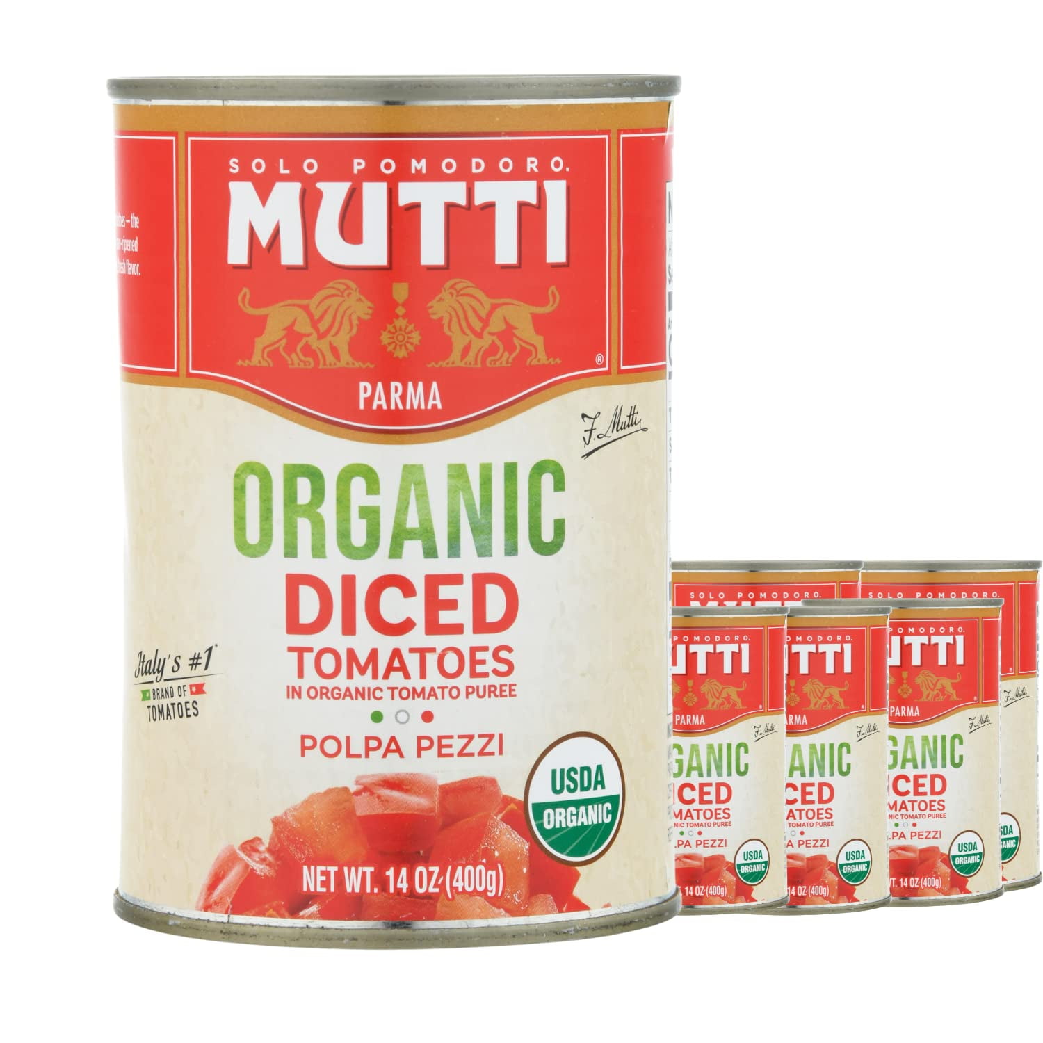Mutti Organic Diced Tomatoes (Polpa Pezzi), 14 oz. 6 Pack Italys 1