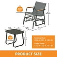 thumbnail image 4 of Craftian 3-Piece Outdoor Glider Chair Bistro Set with Side Table,Outdoor Furniture Set for Backyard, Garden, and Porch, Gray, 4 of 9