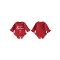 thumbnail image 2 of Cjfdfy Newborn Baby Girl Christmas Clothes Knit Ruffled Sweater Romper First Christmas Letter Bow Embroidery Bodysuits Infant Christmas Fall Winter Warm Clothes 0-12M, 2 of 9
