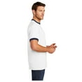 thumbnail image 3 of Port & Company Men's Core Cotton Ringer Classic Soft T-Shirt White/ Navy X-Large, 3 of 4