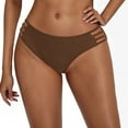 thumbnail image 2 of Women Swim Bottom Under $10 Free Shipping Solid Color High Waisted Sexy Drawstring Pleated Swimsuit, 2 of 4