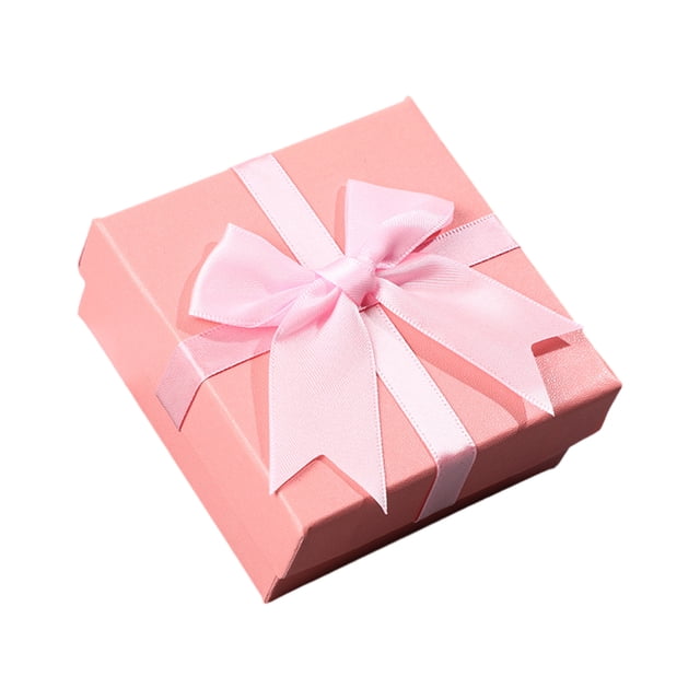 Caja de regalo cuadrada con lazo de cinta para dama de honor, boda, cumpleaños, regalo con tapa, embalaje portátil para joyas.