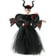 thumbnail image 2 of Disfraz de Halloween de maléfica para niñas, vestido de lujo para bautizo, Glam Gownprom, Cosplay para niños, ropa de bruja de Reina demonio, negro, 2 of 2