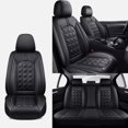thumbnail image 5 of WRWolf Universal SUV Sedan Truck Crew Cab Car 5-Seat Covers Front & Rear Full Set PU Leather Breathable Waterproof Seat Cushion Protector, 5 of 8